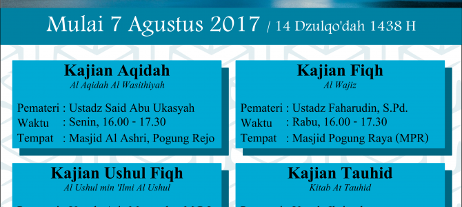 KAJIAN REGULER 1438/1439H KAJIAN REGULER 1438/1439H